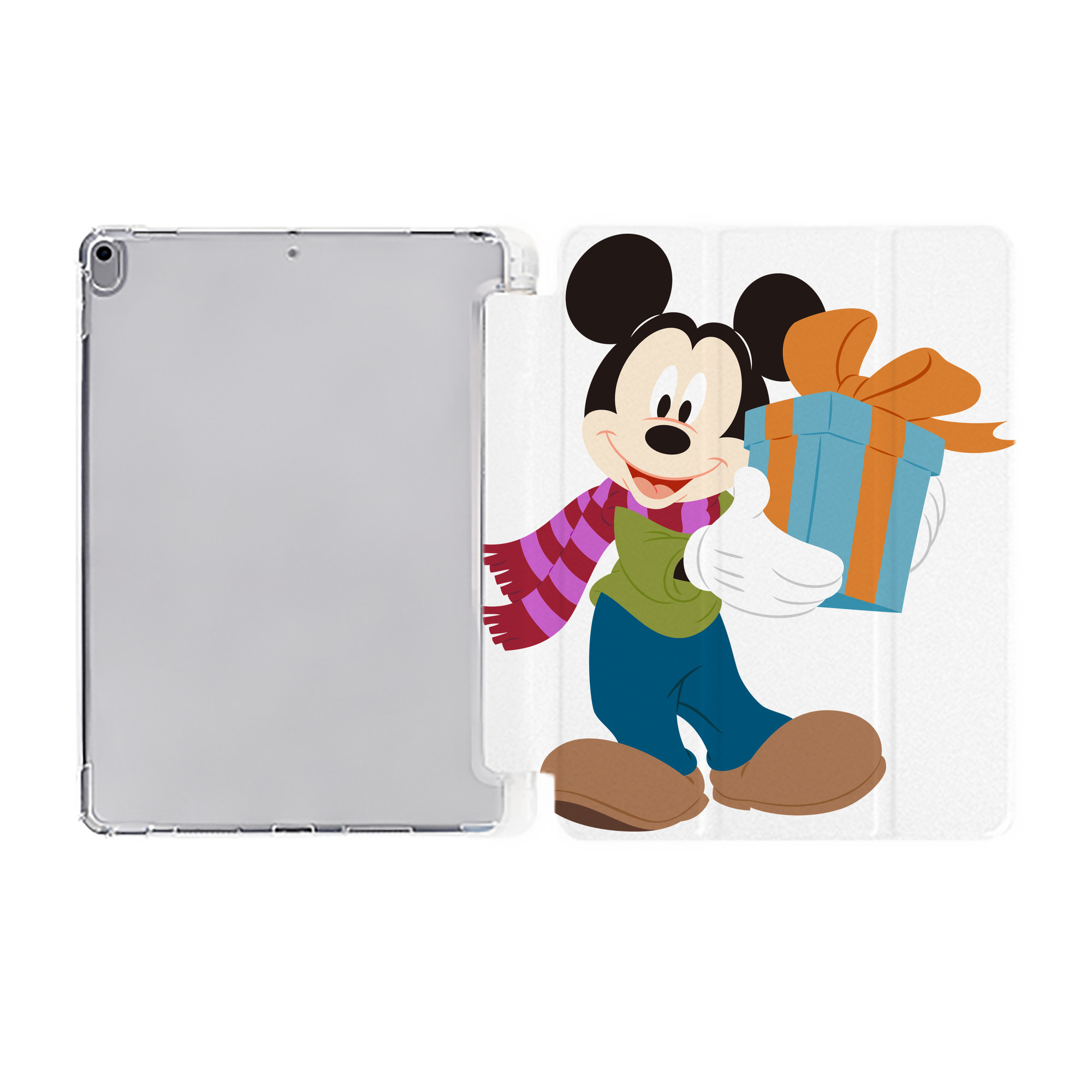 （画像用） ミッキーマウス Mickey Mouse IPad ケース ペン収納付き 三つ折りスタンド PUレザー×シリコン 対応機種9.5/10.5/10.9インチ